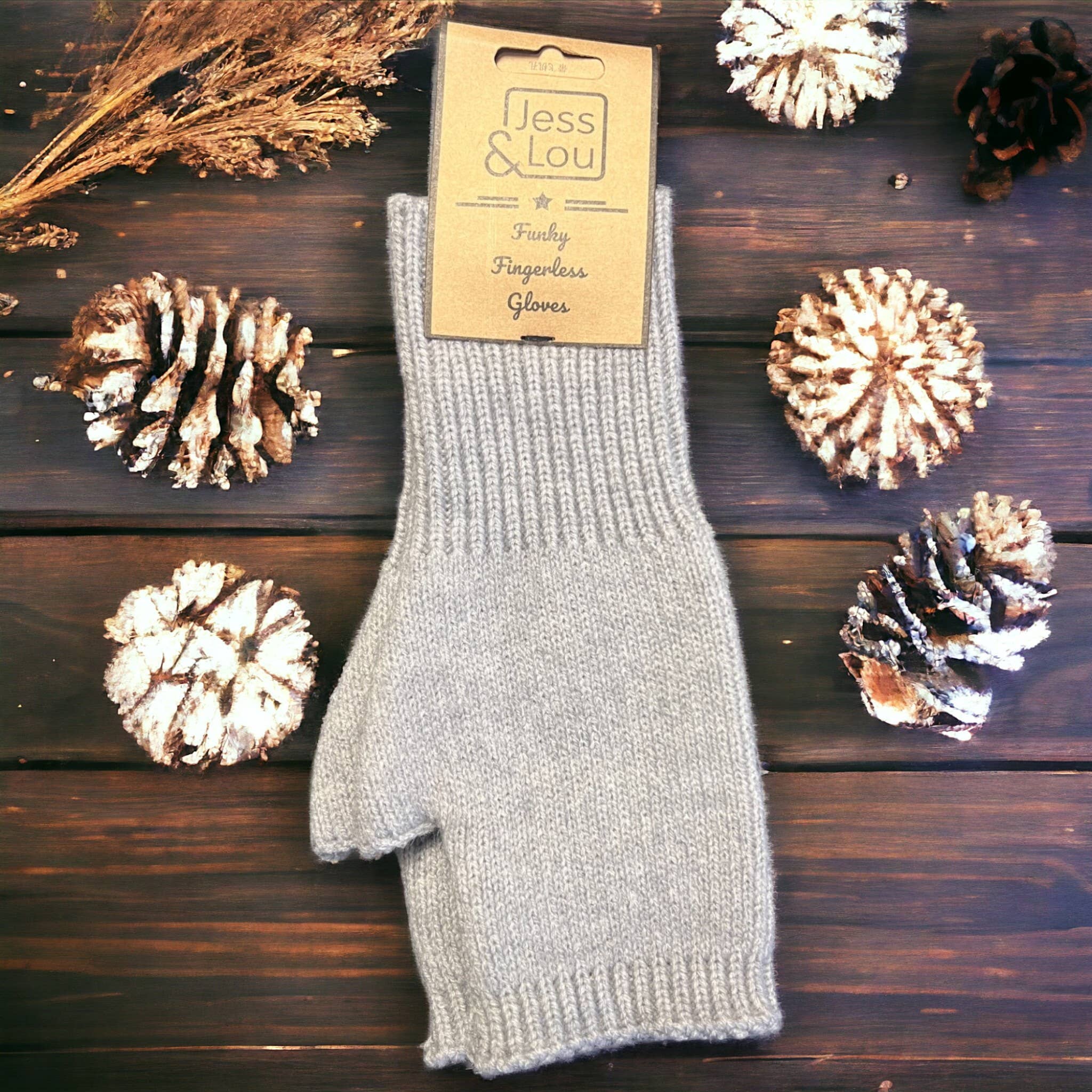 Jess & Lou – Luvas - Mulher por atacado – Luvas sem Dedos Tricotadas Simples e Clássicas para Aquecer8