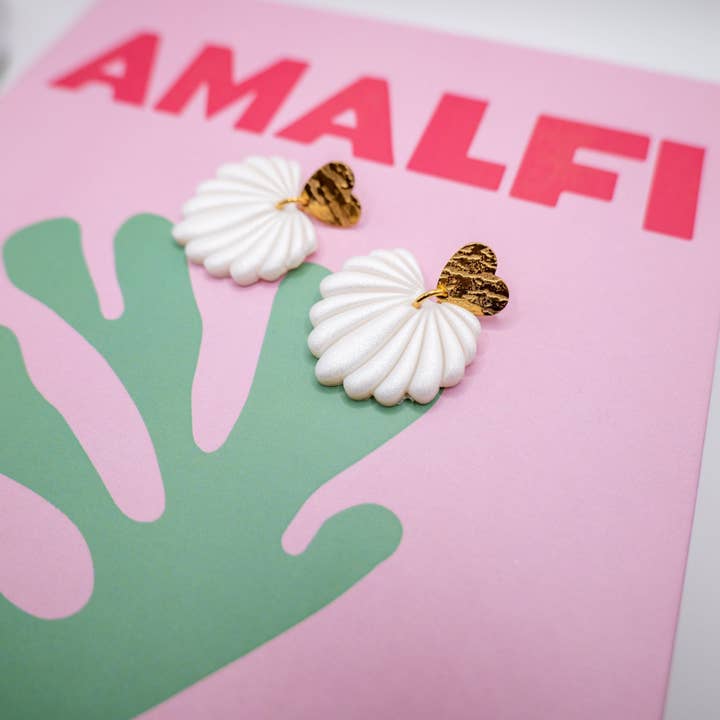 Duestelle Italia - Wholesale Dangle Earrings - ALICE MINI WHITE - Handmade heart earrings4