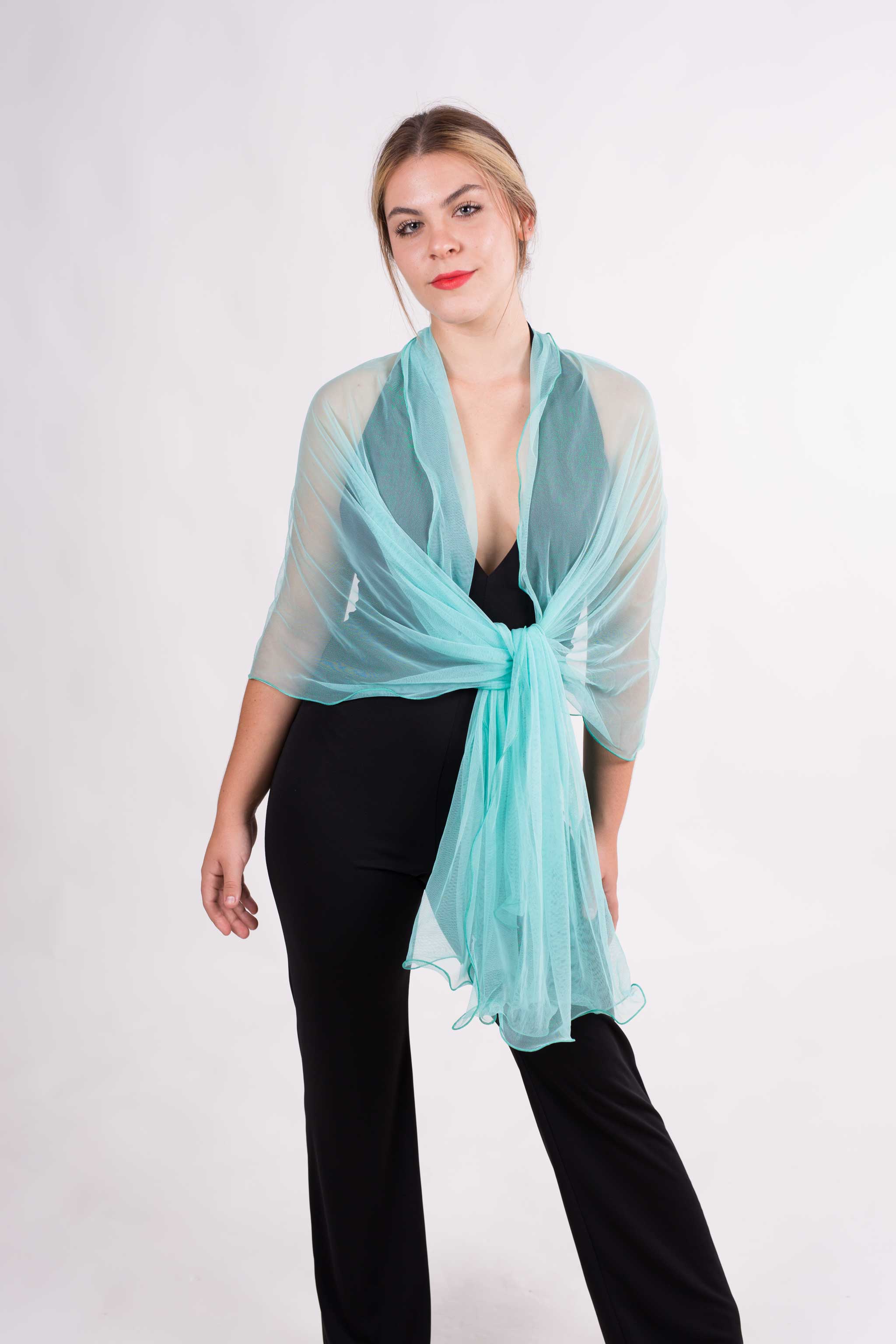 MR Complements - Vente Écharpe – femme - Châle en tulle grande taille aux bords ondulés63