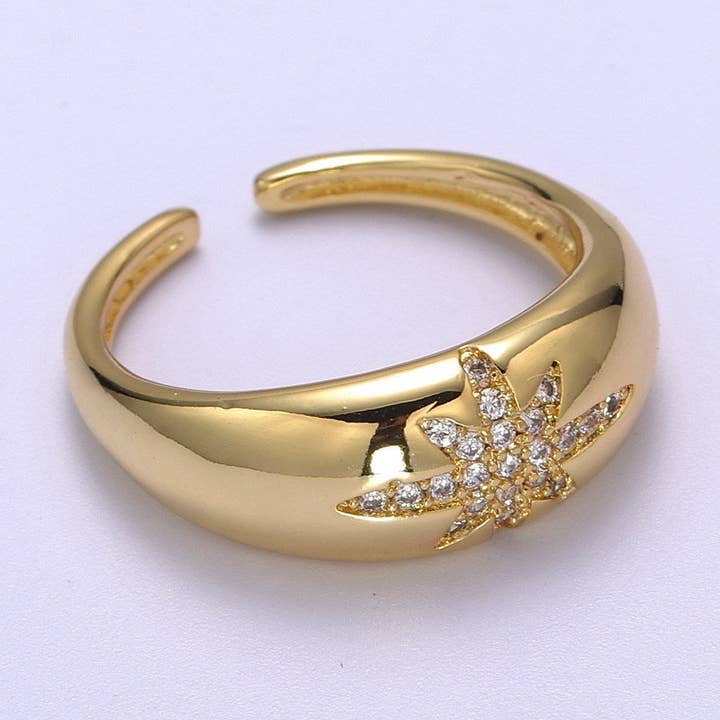 Aim Eternal - Wholesale Band/Stacked Ring - Star Dome Ring, Adjustable Gold Ring, Chunky Ring, Stackable Ring for Statement Jewelry Birthday Gift Idea for Her woman ring Sz 80