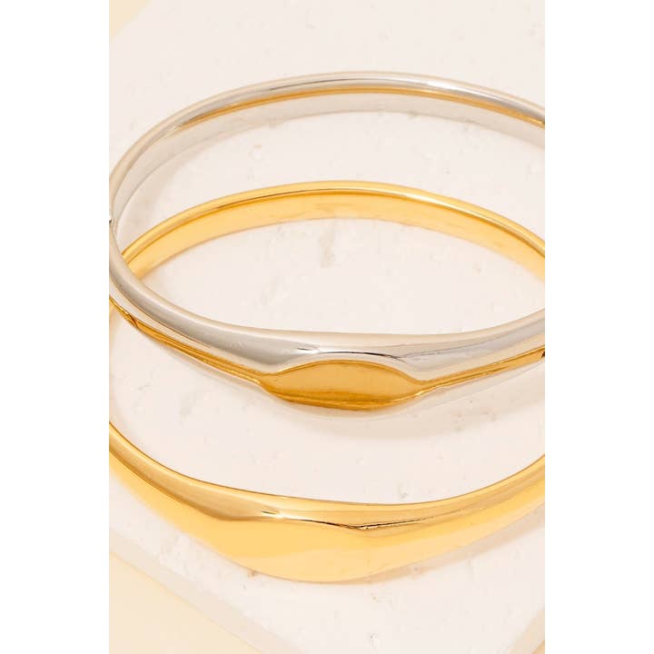 The Looks by Fame Accessories - Wholesale Bangle Bracelet - Stainless Steel Signet Hinge Bangle Bracelet1