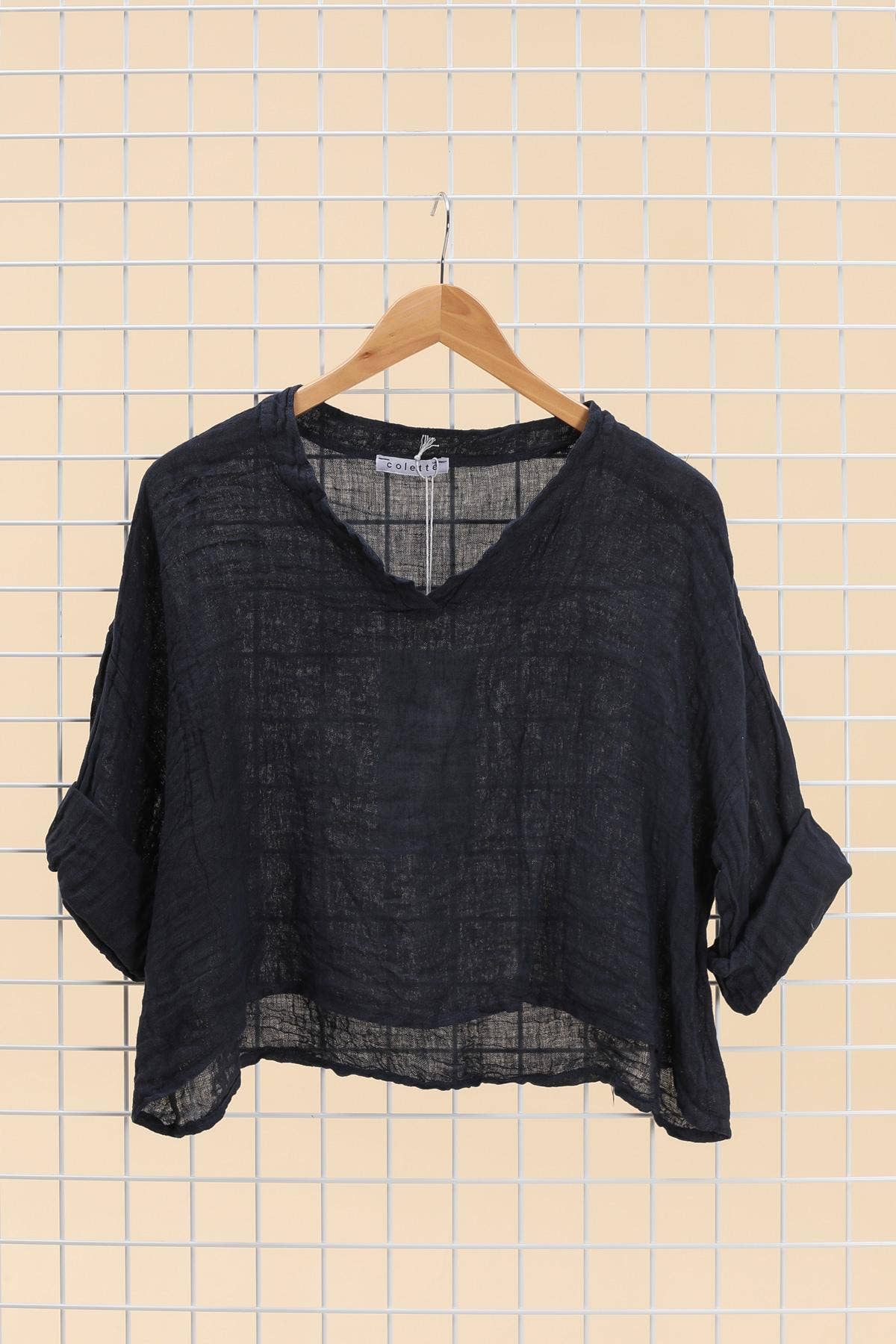 la maison des fibres naturelles - Wholesale Blouse - Dames - Linnen top met v-hals 23100, 100% linnen29