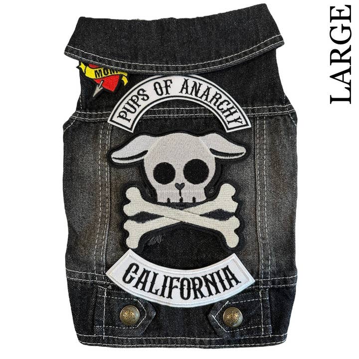 Pups of Anarchy Vest for wholesale by Heads or Tails Pup