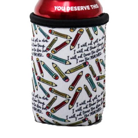 I Am the Teacher 12oz Stubby Can Cooler for wholesale by Drink Handlers