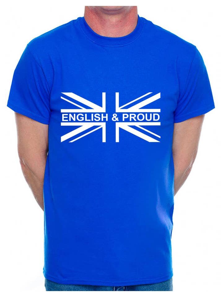 Print4U – wholesale T-shirts med screentryck – Herr – Personlig T-shirt för män Union Jack engelska & Stolt land du väljer