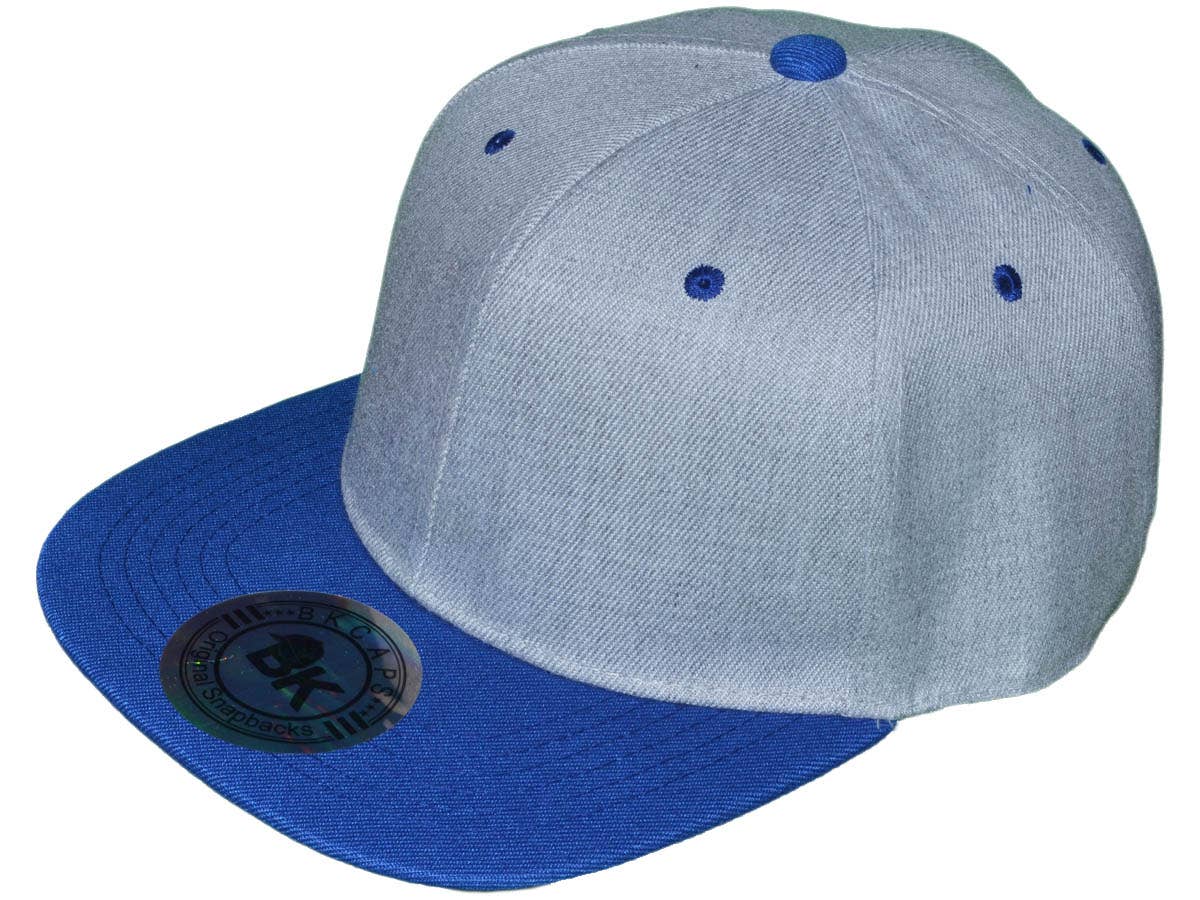 Buck Wholesale - Wholesale Flat Brim Cap - Unisex - Blank Snapback Hats - BK Caps Flat Bill Plain Vintage2