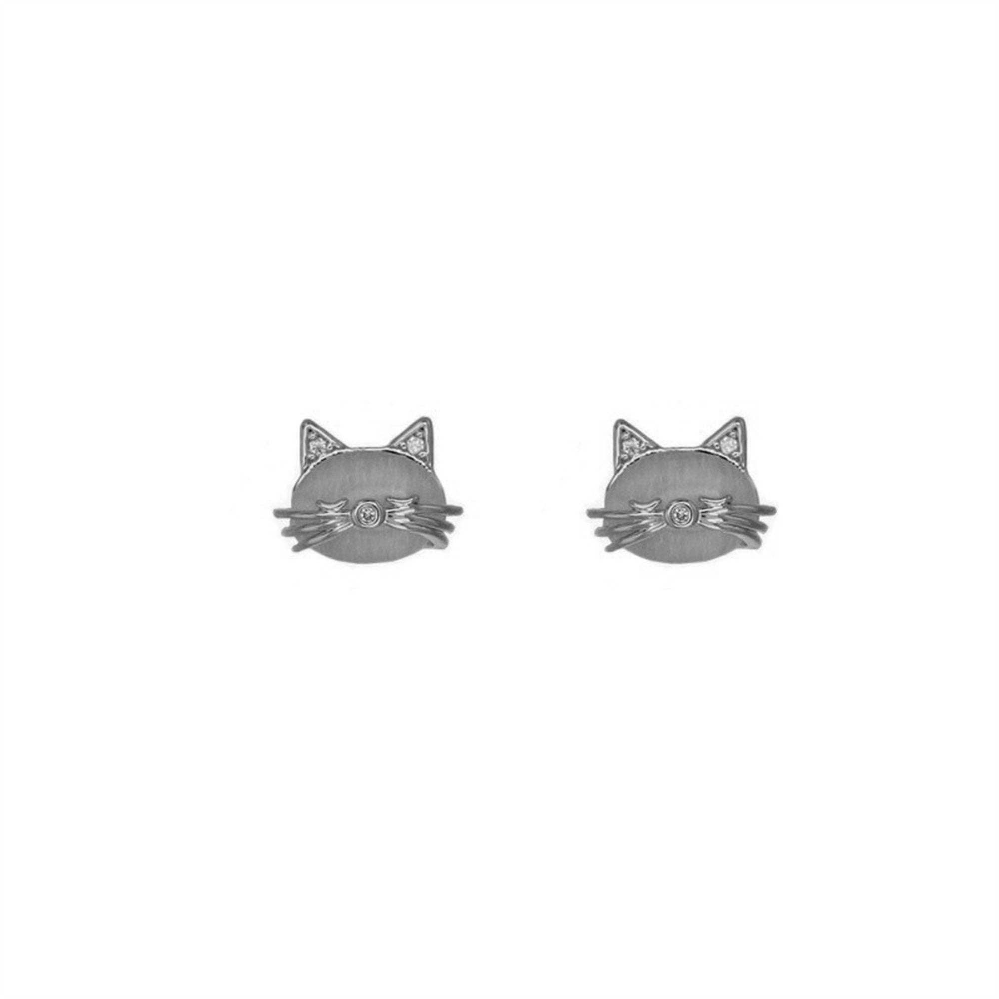 Perimade & Co. LLC - Wholesale Stud/Post Earrings - Cute Mini Opal Cat Stud Earrings in 925 Sterling Silver1