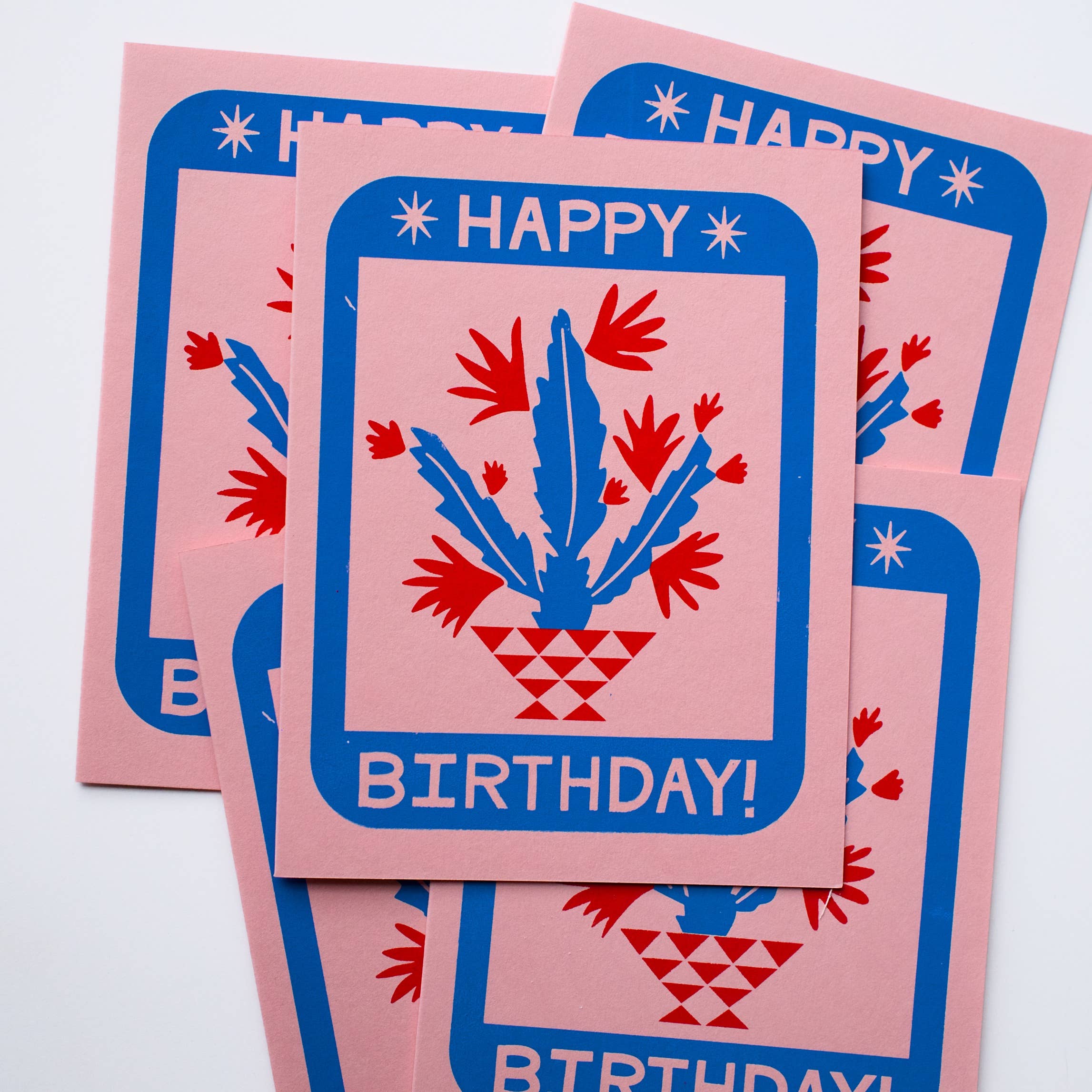 Lex MB Studio - Wholesale Birthday Card - Hand Printed Cactus Birthday Card5
