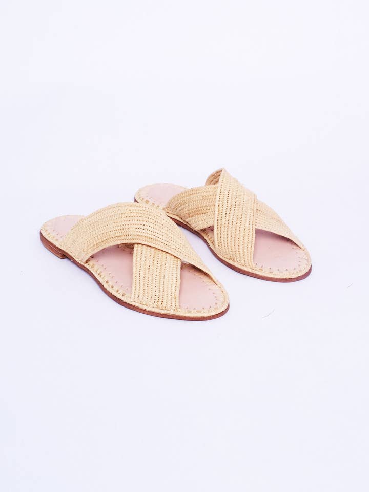 RAFFIA SLIDES, Raffia Sandaler, Handgjorda skor, Raffia Skor, Skor för henne, Strandskor, Marockanska sandaler för wholesale av isli and tisli