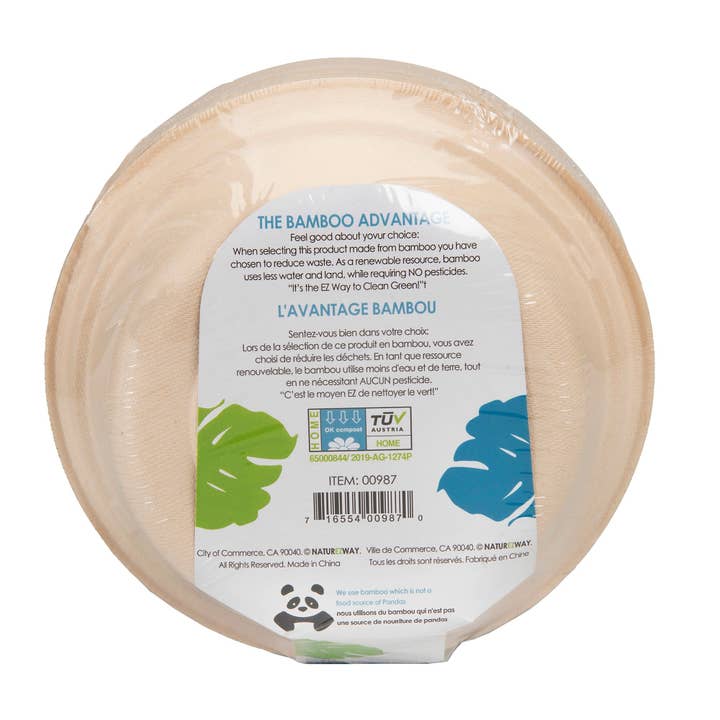 NatureZway - Wholesale Disposable Plate - 8" Bamboo & Sugarcane Round Bowls | 16 OZ | 160 Pack