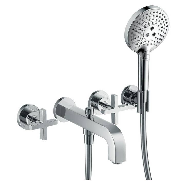 Hansgrohe "Axor Citterio" 3-huls badekararmatur med håndbruser (krom) for engroshandel hos SchnappFreude