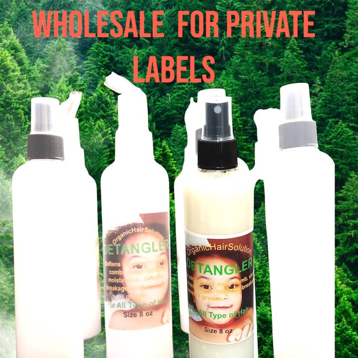 Vente en gros : démêlant à l'eau de riz pour enfants et spray pour la croissance des cheveux, à laisser agir, pour cheveux secs, crépus et abîmés (lot de 24) pour la vente par Organic Hair Solution