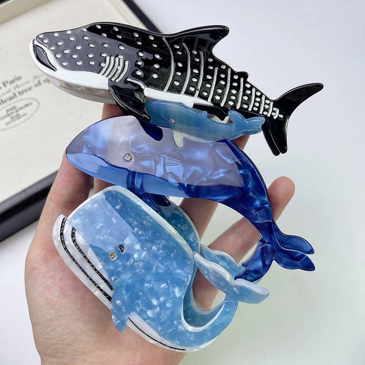 ACCITY - Wholesale Hair Clip - Women's - 2024 NEW OCEAN SHARK HAIR CLIP_CWAHA1344