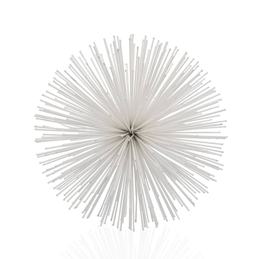 Modern Day Accents - Wholesale Decorative Tabletop Object - Erizo Spiked Large White Sphere
