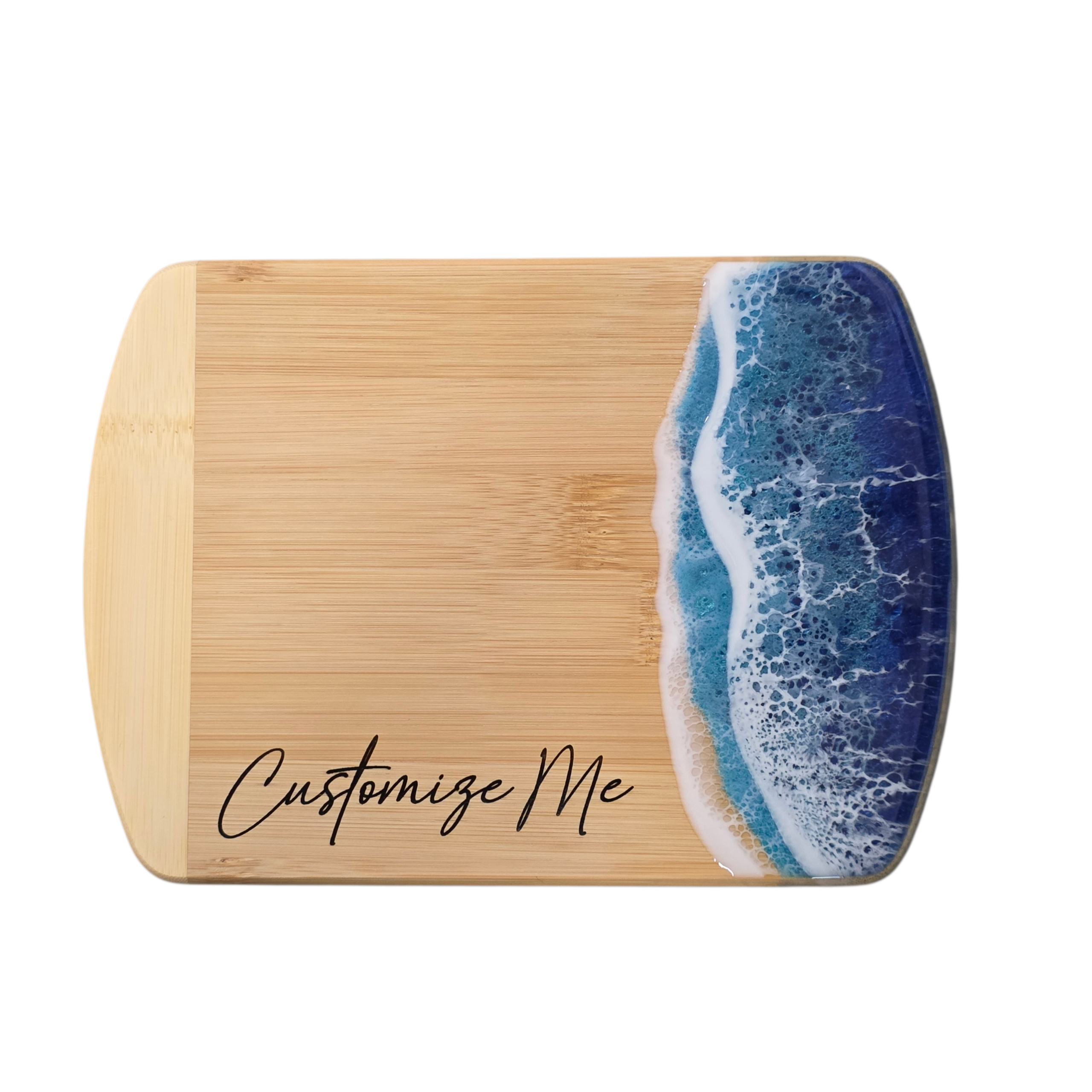 Gulf Coast Custom - Wholesale Cutting Board - Miniature  Bamboo Ocean Resin Art Board  with Name Drop1