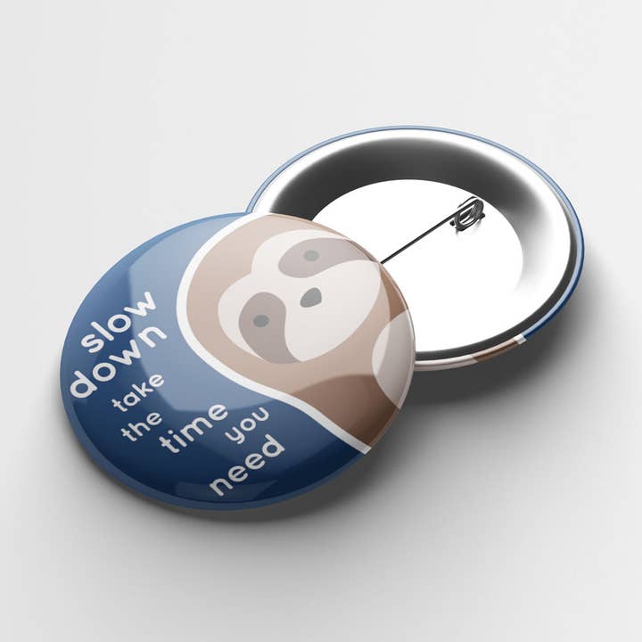 Sloth Pinback Button - Speld voor positieve bevestiging voor wholesale door Fluffed Animals