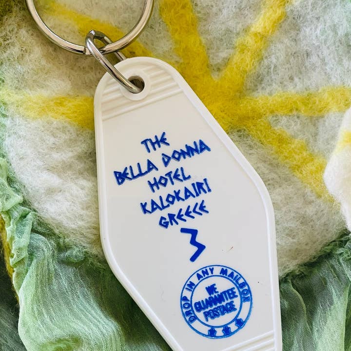 Motel Key Fob - Bella Donna Hotel (Mamma Mia) for wholesale by The 3 Sisters Design Co.