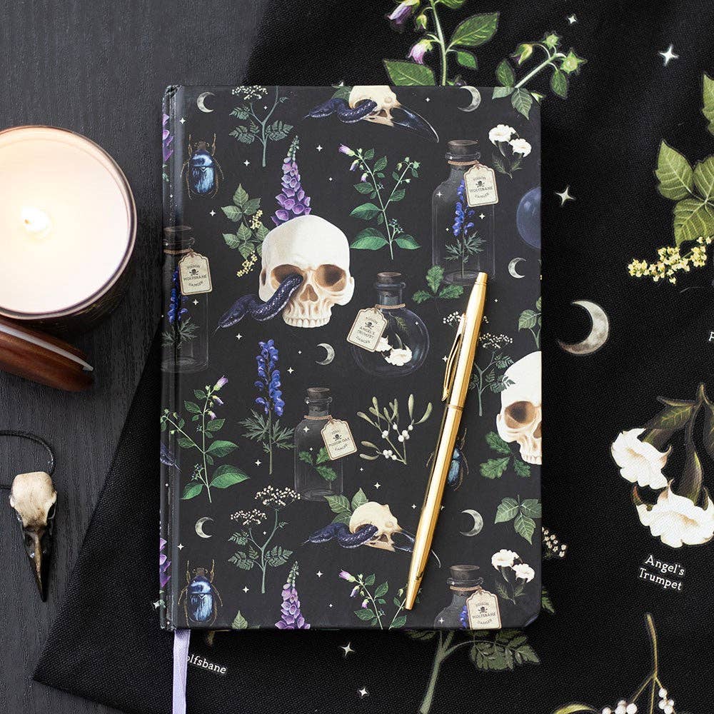 Something Different Wholesale – wholesale Notebook – Venom & Vines Gothic Skull Print A5 Notebook0