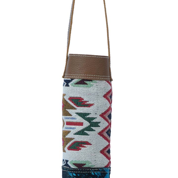 Bolsa de botella de vino quemada de lona y cuero reciclados para venta al por mayor de Hopofly Bags