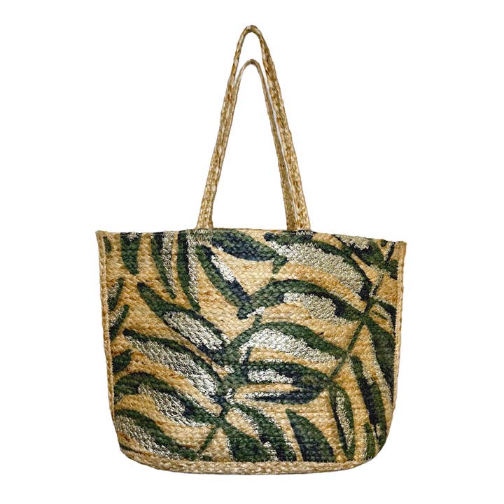 Anju Jewelry - Wholesale Tote Bag - Women's - Capri Jute Bag with Tropical Prints