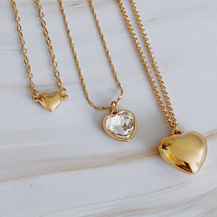 Ellison+Young - Wholesale Jewelry Set - Triple Heart Pendant Necklace Set Of 3