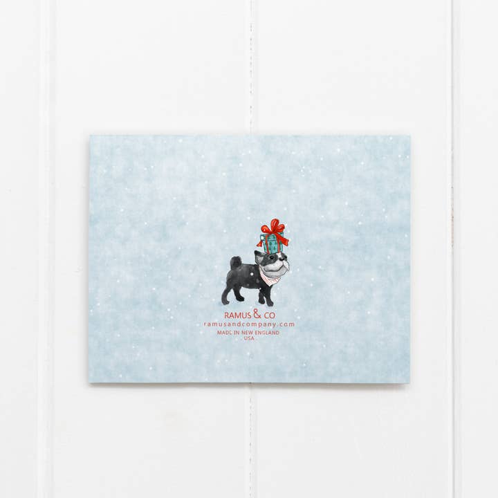 Ramus & Co. - Wholesale Christmas Card - Dog Walking in a Winter Wonderland Greeting Card1