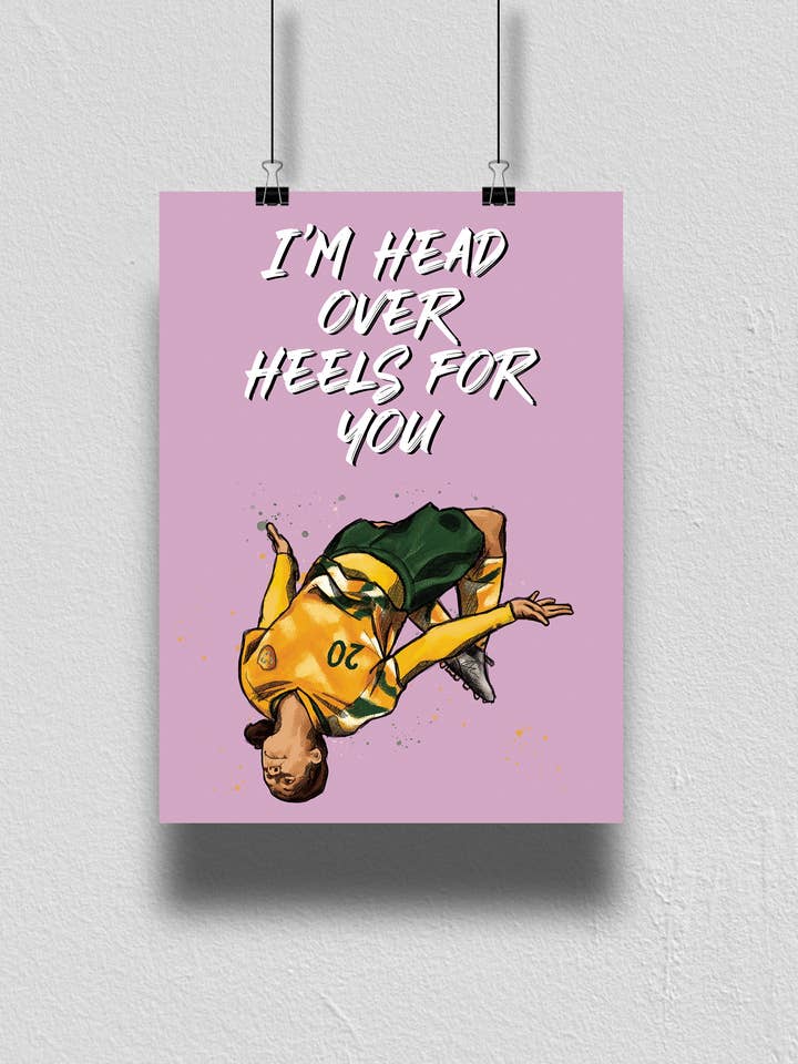 HEAD OVER HEELS SOCCER SAM KERR Kunstdruck für den Großhandel von Two Brides Presents