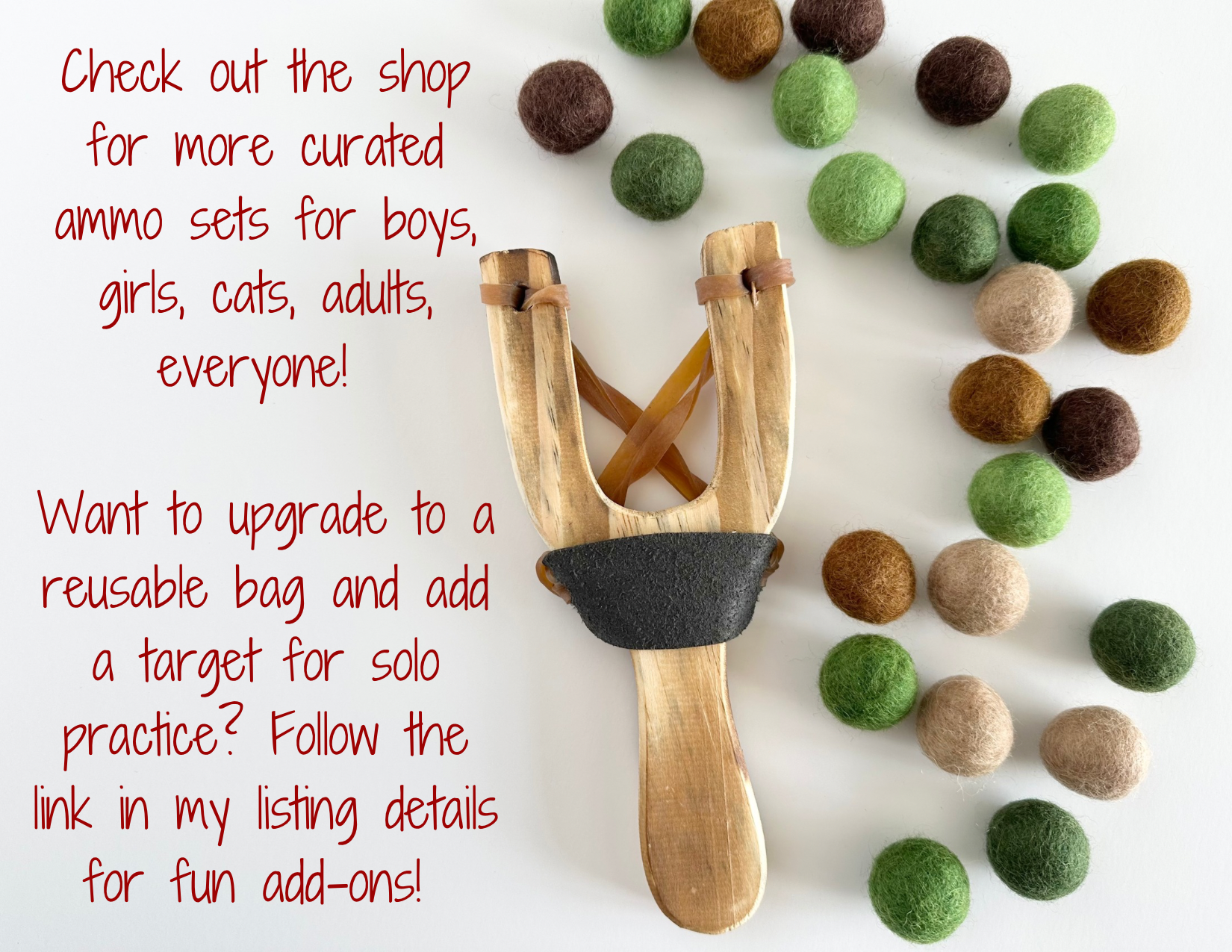 Wool Jamboree - Wholesale Slingshot - Kids - Camouflage Slingshot & Felt Ball Set3