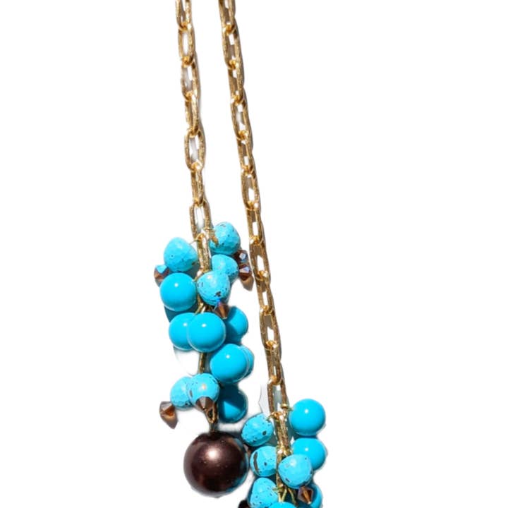 Gay Isber Designs - Wholesale Pendant/Charm Necklace - All Vintage Turqouise Browns Long Tie Necklace Gay Isber one of a kind USA