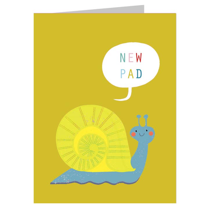 SM30 Mini Snail New Home Card for wholesale by Kali Stileman Publishing