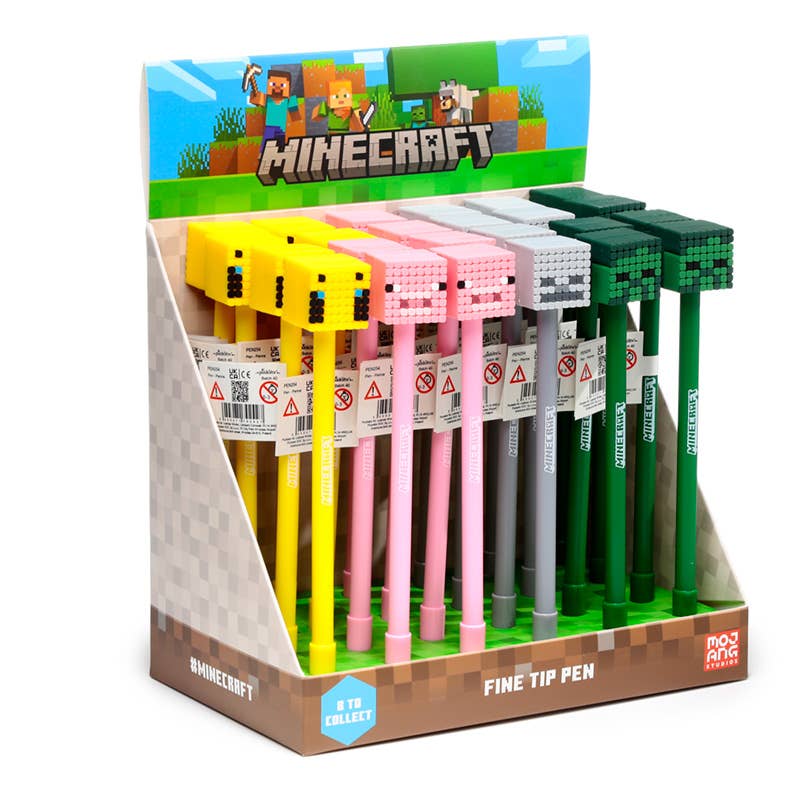 Puckator EU - Vente Stylos - Stylo Minecraft avec figurine (Cochon/Abeille/Zombie/Squelette)0