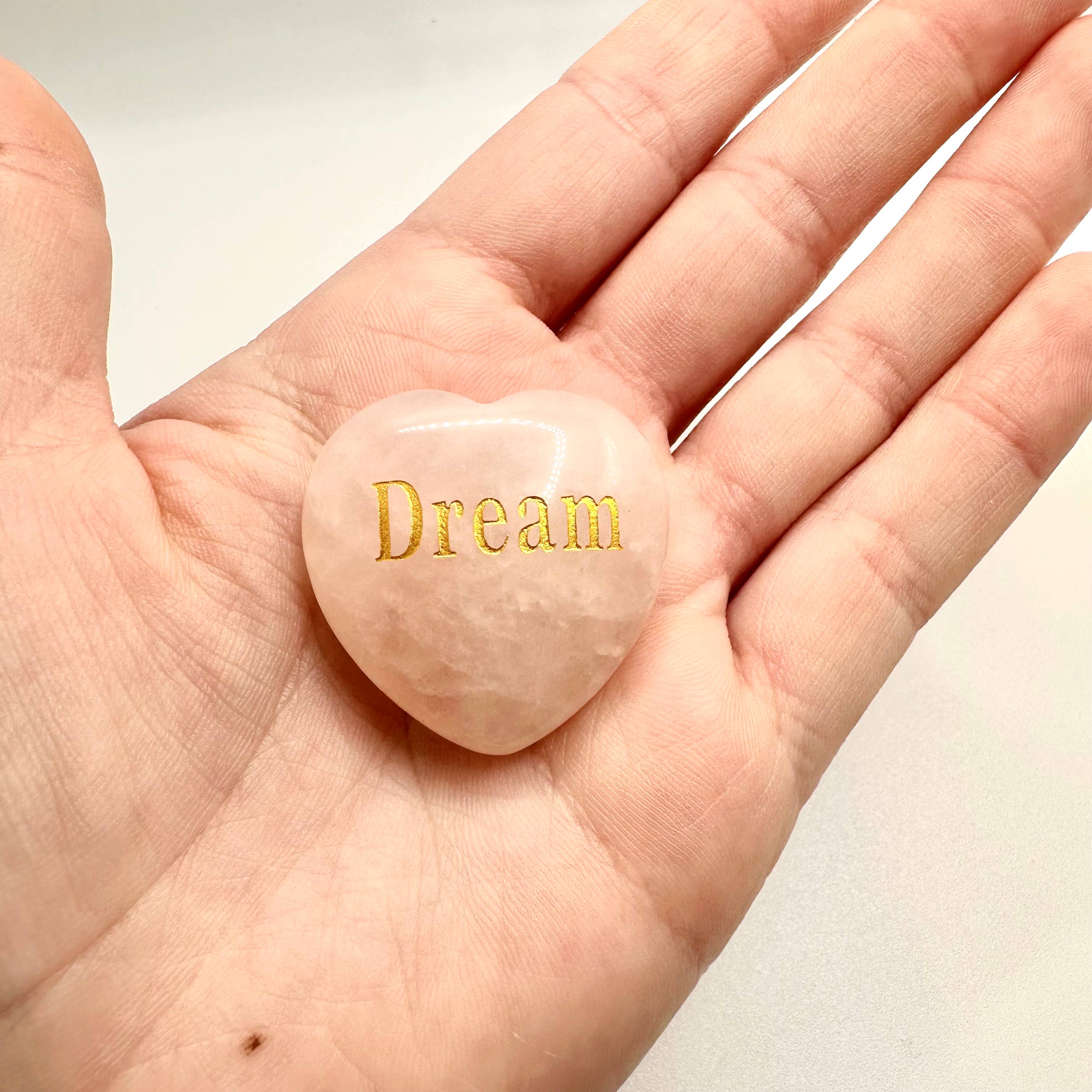 Gifts Amazing! - Wholesale Spiritual Stone/Crystal - Rose Quartz Heart with Message2