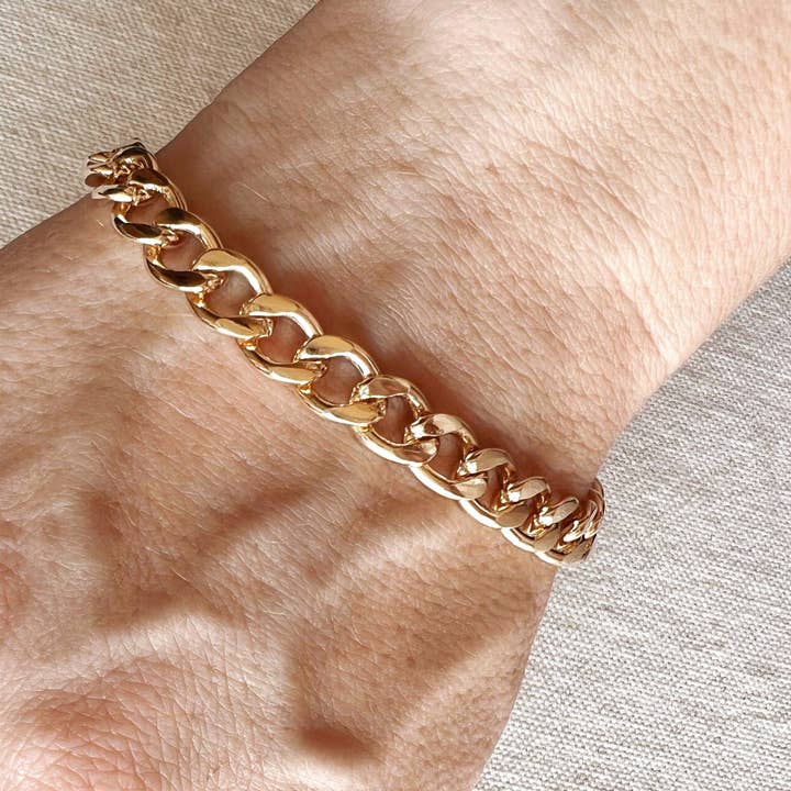GoldFi - Wholesale Link & Chain Bracelet - 18k Gold Filled Unisex Chunky Cuban Bracelet1