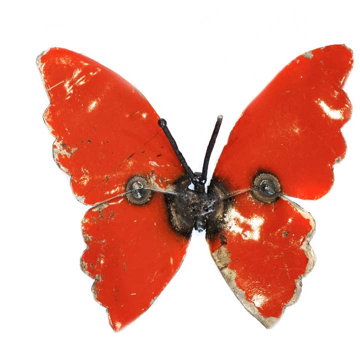Wall Mounted Butterfly Red for wholesale by Pangea Sculptures