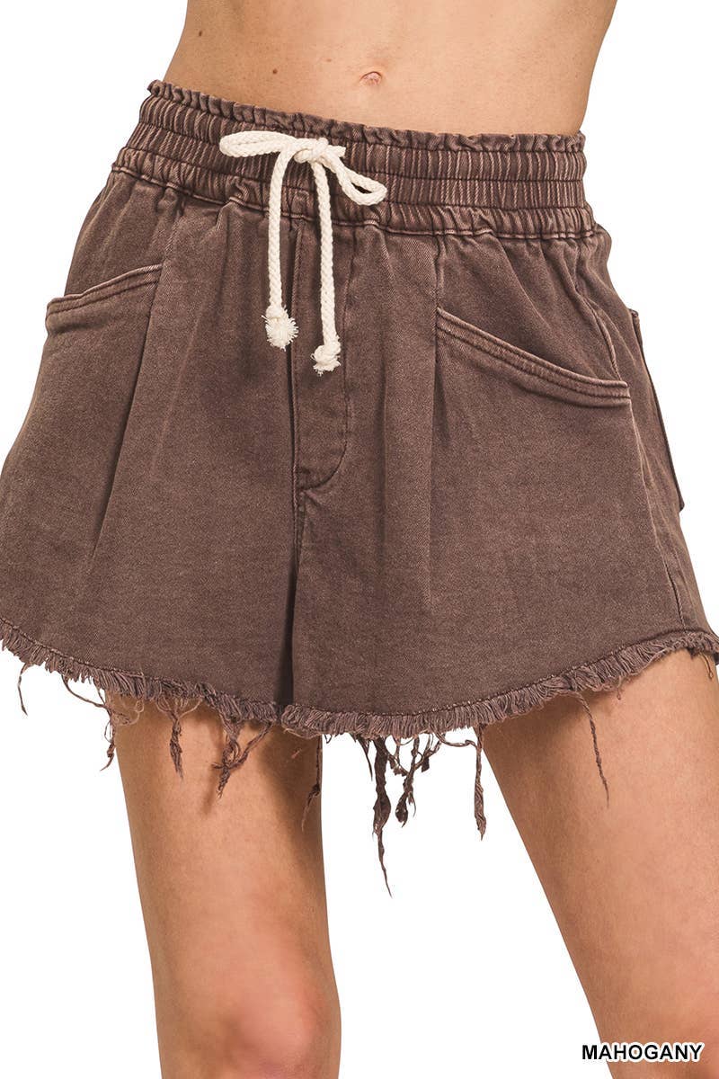 Vanilla Monkey - Wholesale Shorts - Women's - Washed Fray Hem Denim Short Pants7