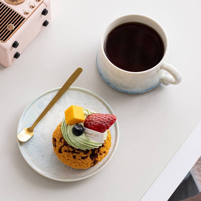 Gohobi （We cover U.S. import duties） – Großhandel Tee-/Kaffeetasse – Gohobi Kristallglasierte Kaffeetasse mit Untertasse 0139