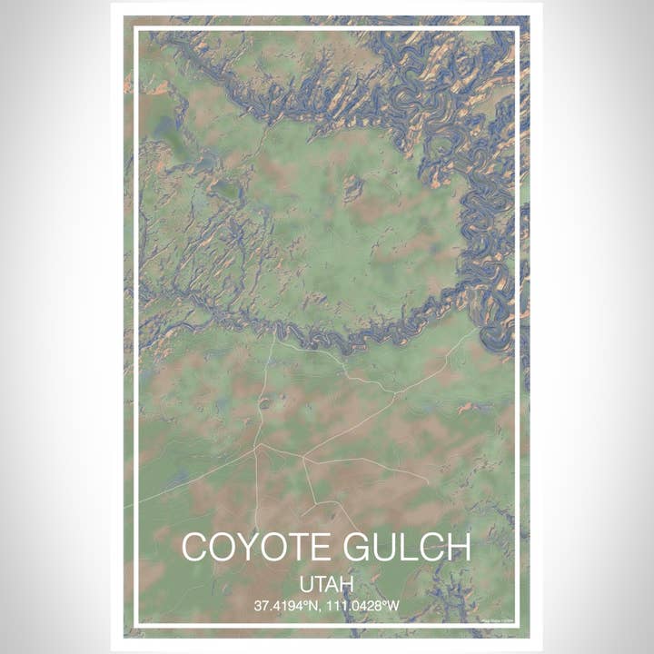 JACE.design – wholesale Konsttryck – Coyote Gulch UT Karta Tryck Eftermiddag2