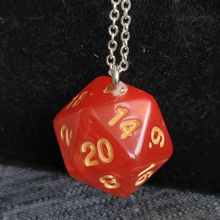 Con-Quest Crafts - Wholesale Pendant/Charm Necklace - Assorted D20 Necklaces - Unique TRPG Dice Necklaces