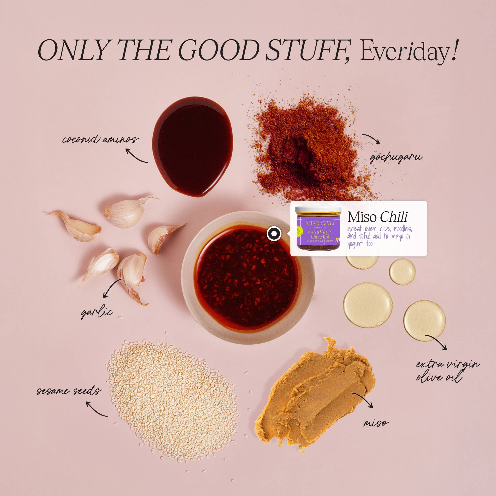 Everiday Foods - Vente Pâtes de piment - Huile de piment miso quotidienne - Umami riche sans huile de graines japonaise2