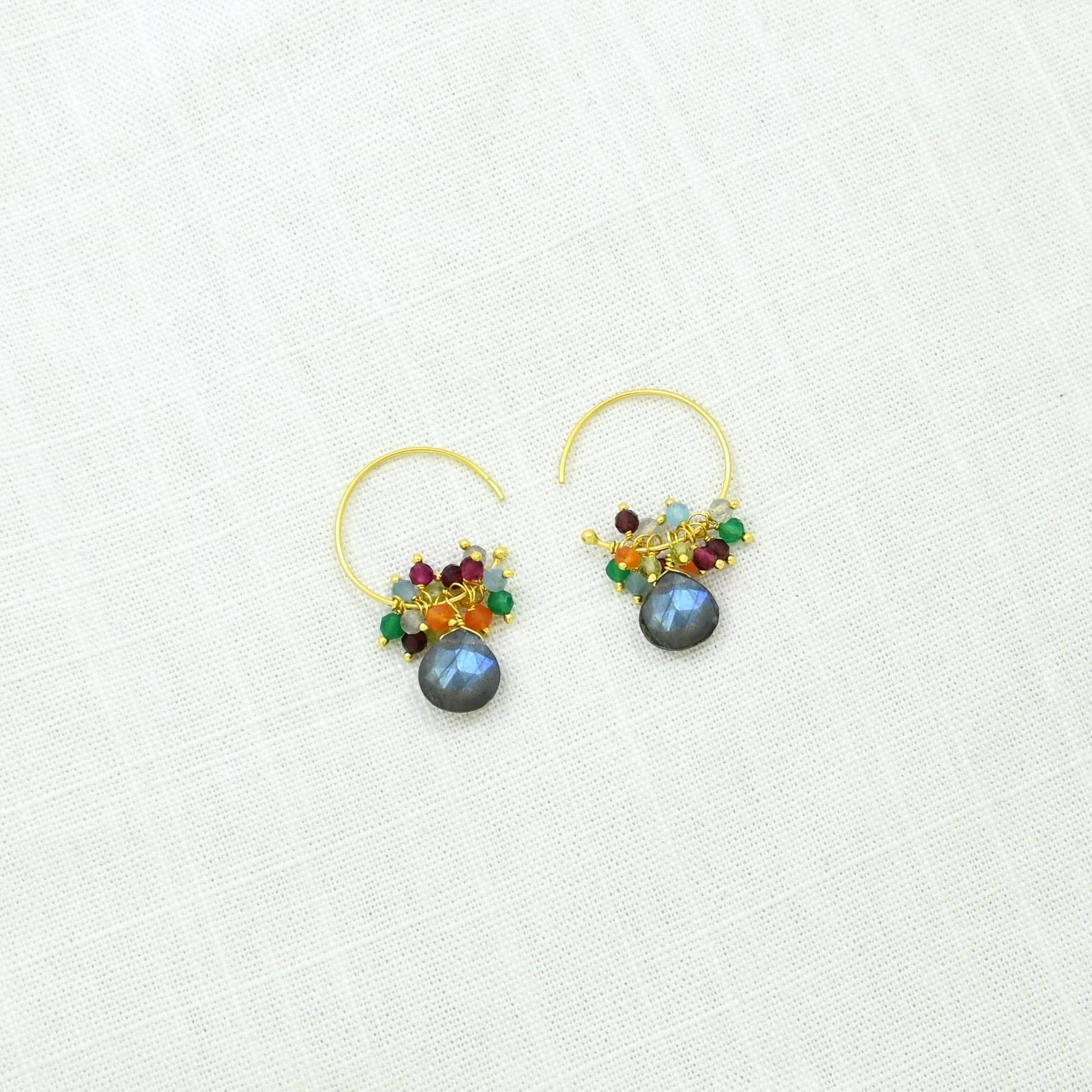 Schmuckoo Berlin - Wholesale Hoop Earrings - Colorful Beaded Hoop Earrings Gold1