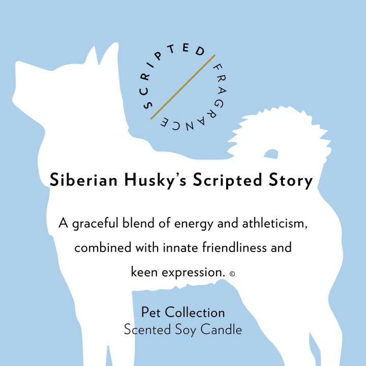 Scripted Fragrance - Wholesale Jar/Filled Candle - Siberian Husky Dog Breed Soy Candle7