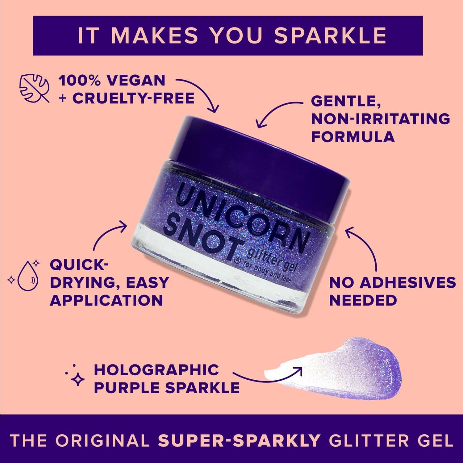 Unicorn Snot | Glitter Beauty - Wholesale Body glitter/shimmer - Original Glitter Gel | Ultraviolet-Purple | Body Glitter2