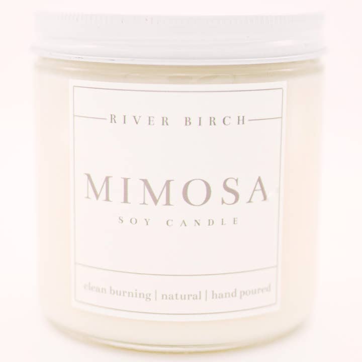 Candela Mimosa Soy da 16 once - Vasetto trasparente per la vendita all'ingrosso da parte di River Birch Candles
