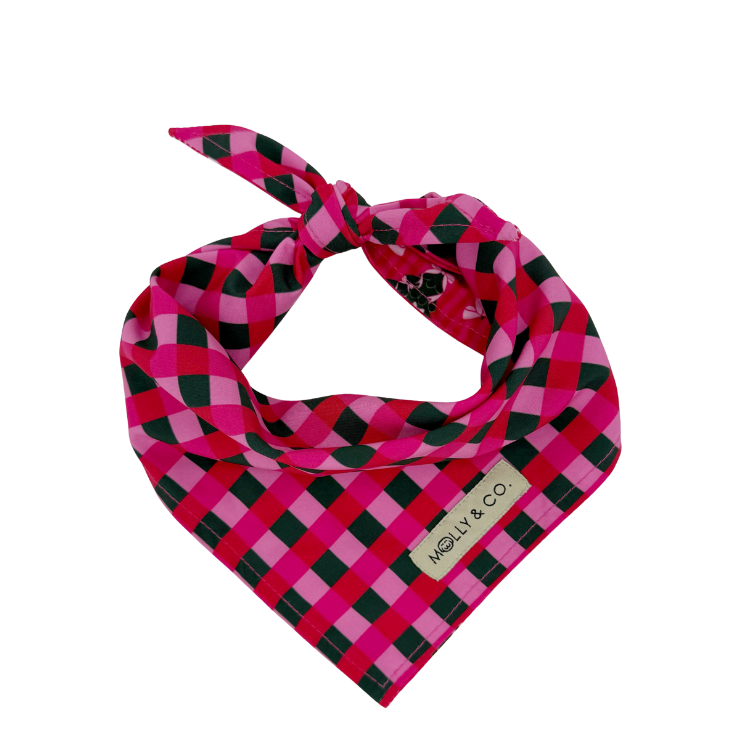 Molly & Co. – Engroshandel Bandana - Hund – Sukkerblommetræer + Gavepapirternet - Vendbar Hundebandana1