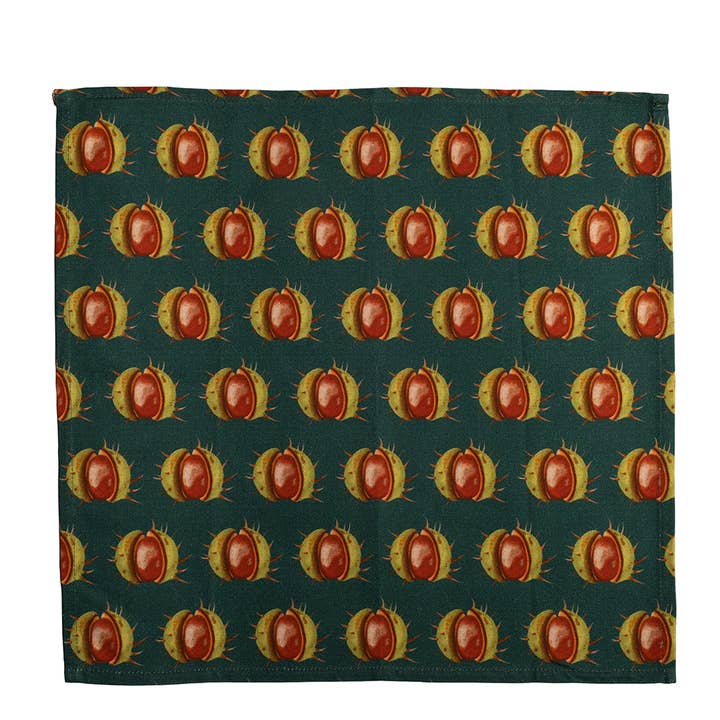 Green Conker Napkin for wholesale by Emilia Hunt
