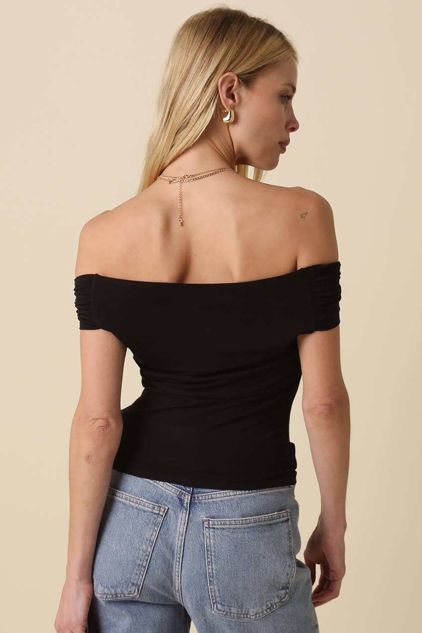 Olivaceous - Wholesale Knit Top - Women's - Leslie Off Shoulder Top2