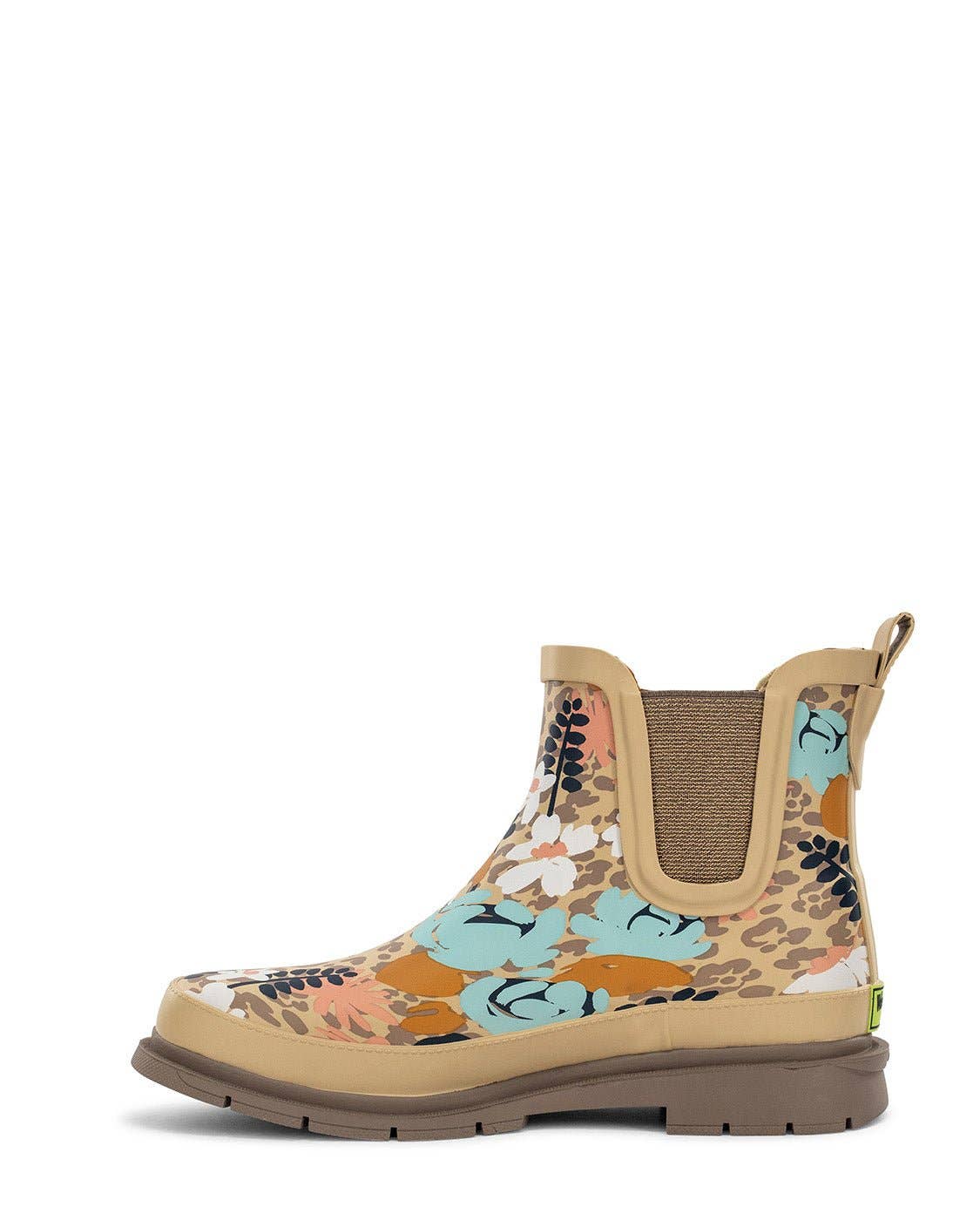Women's Leopard Floral Chelsea Rain Boot - Taupe for wholesale on Faire5