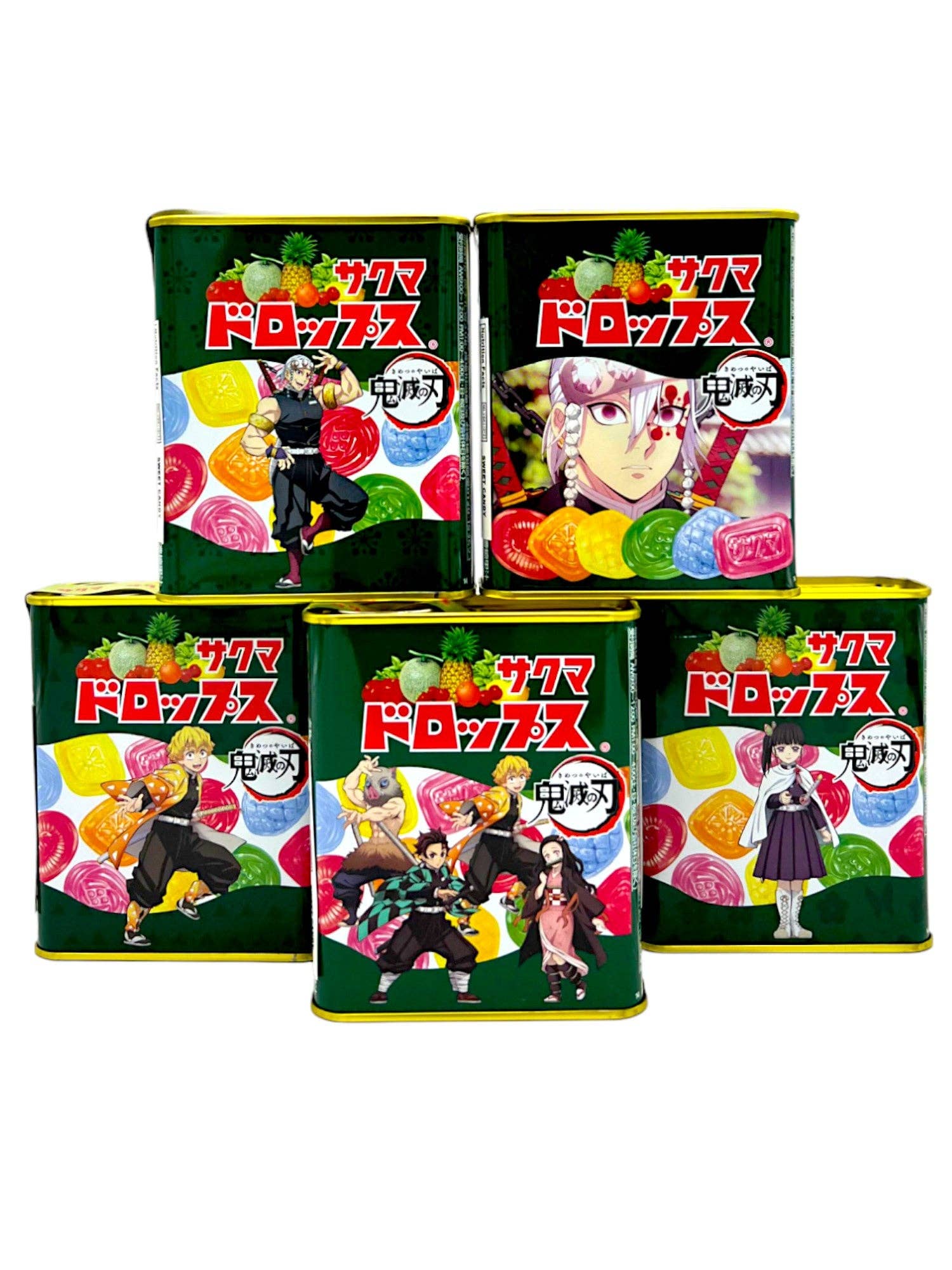 Global Bite Co - Wholesale Hard Candy - Sakuma Drops Deamon Slayer, Kimetsu no Yaiba Hard Fruit Candy (Pack of 5) (Japan)0