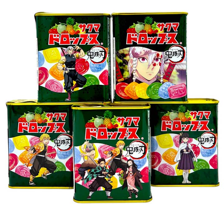 Global Bite Co - Wholesale Hard Candy - Sakuma Drops Deamon Slayer, Kimetsu no Yaiba Hard Fruit Candy (Pack of 5) (Japan)