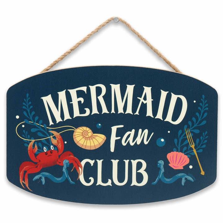 TLM MERMAID FAN CLUB HANGING WOOD for wholesale by Open Road Brands, LLC